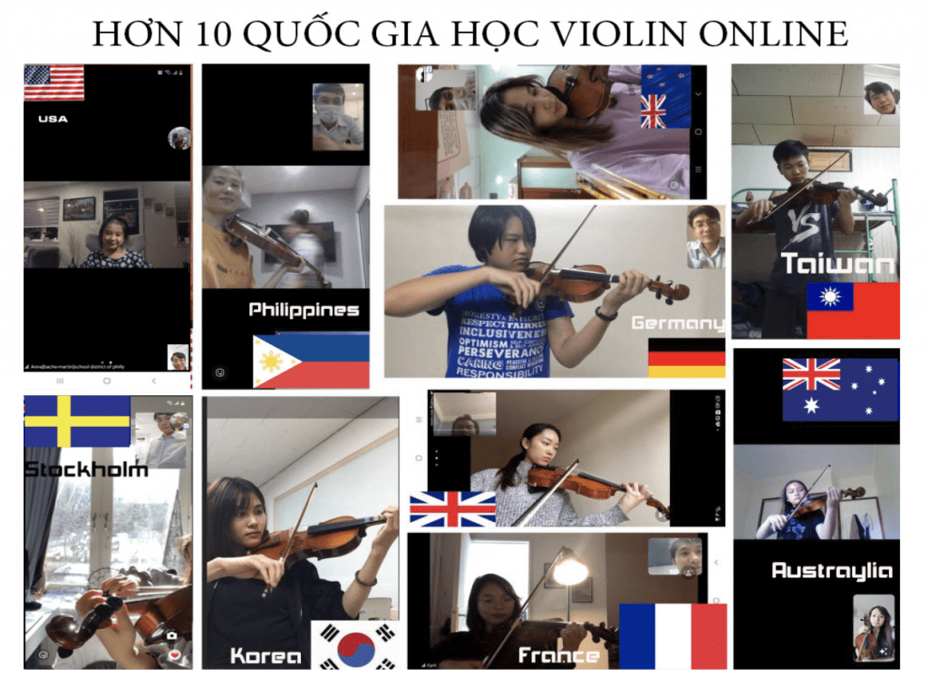 học viên violin từ khắp nơi trên thế giới