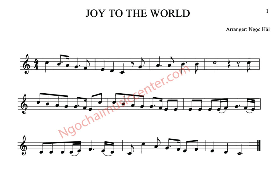 sheet nhạc Joy to The World
